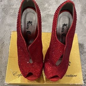 Red studded, high heel
